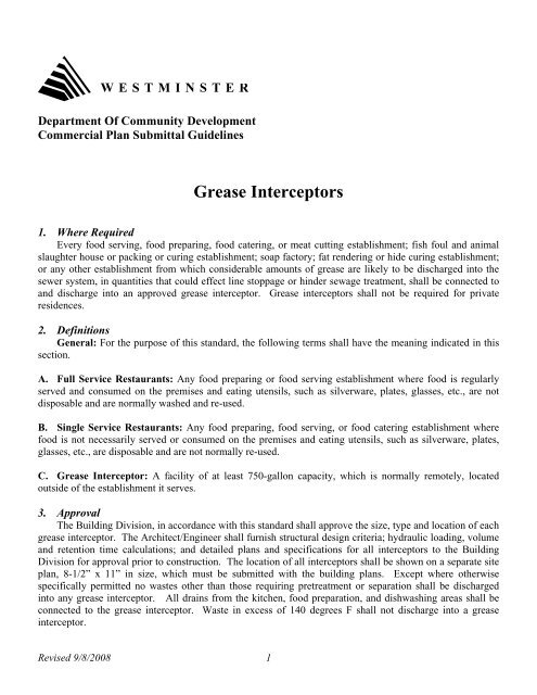 Grease Interceptors