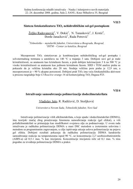 2008-7KMI.pdf - Institut tehniÄkih nauka SANU