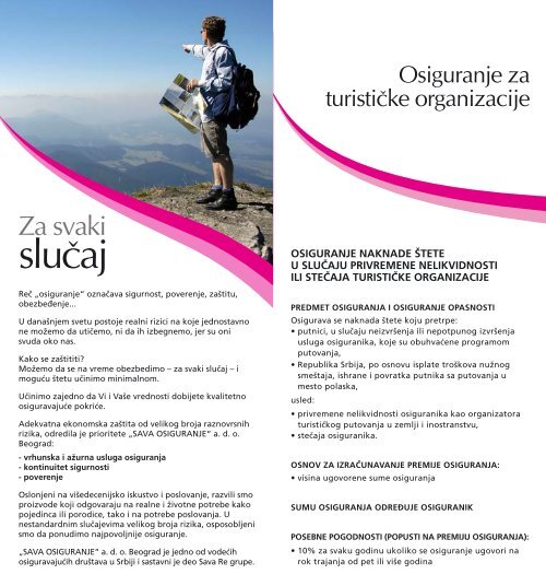 osiguranje za turisticke organizacije A - Sava Osiguranje
