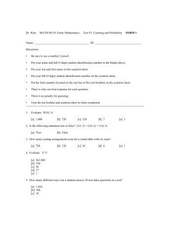 finite math exam Math 70: finite mathematics fall 2004 review for the final exam how to study for this and other math classes how to take the exam. finite math exam Math 70: finite mathematics fall 2004 review for the final exam how to study for this and other math classes how to take the exam.