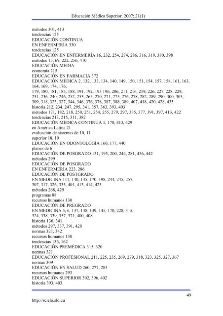Bibliografía de la revista Educación Médica ... - SciELO - Infomed