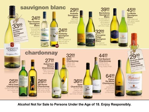 Alcohol Not for Sale to Persons Under the Age of 18 ... - Find Specials