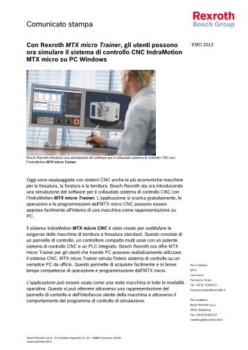 IndraMotion MTX micro trainer - Bosch Rexroth