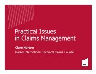 Practical Issues in Claims Management - Insurance Market ...