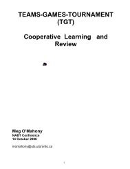 TEAMS-GAMES-TOURNAMENT (TGT) Cooperative Learning and ...