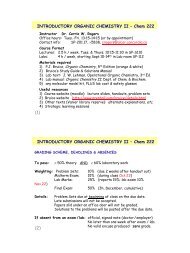 (1) INTRODUCTORY ORGANIC CHEMISTRY II â Chem 222 (2 ...