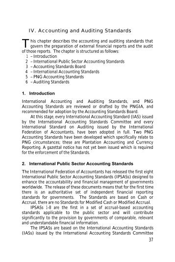 International Accounting and Auditing Standards, and PNG ...