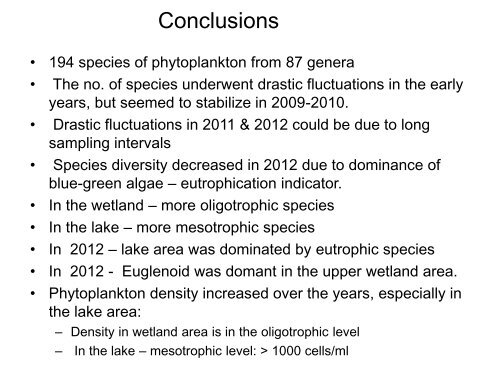 Phytoplankton as an indicator of water quality health status