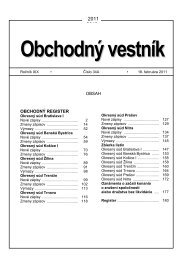 OBSAH OBCHODNÃ REGISTER - Ministerstvo spravodlivosti SR