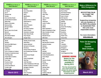 March 2012 Palm Oil Shopping Guide: Current Best ... - Brevard Zoo