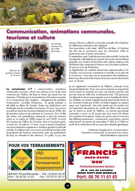 Bulletin Municipal 2010 - Ville de Rupt sur Moselle