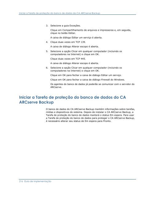 CA ARCserve Backup para Windows - Guia de ImplementaÃ§Ã£o