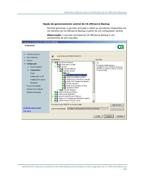 CA ARCserve Backup para Windows - Guia de ImplementaÃ§Ã£o