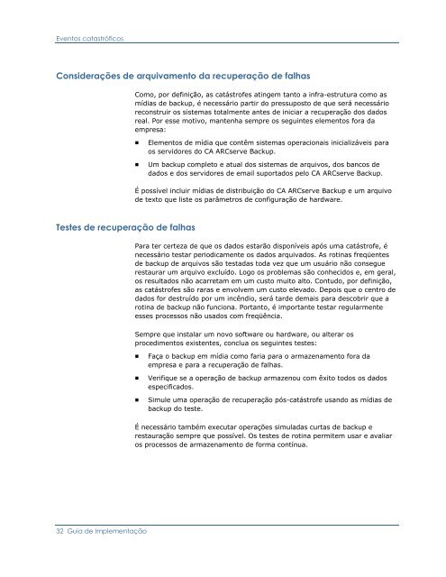 CA ARCserve Backup para Windows - Guia de ImplementaÃ§Ã£o