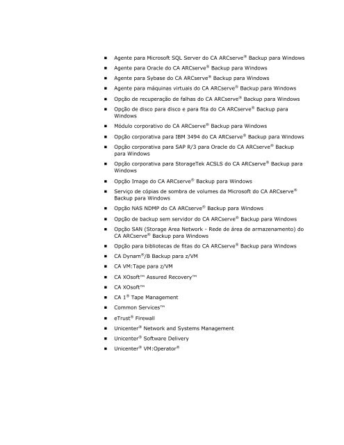 CA ARCserve Backup para Windows - Guia de ImplementaÃ§Ã£o