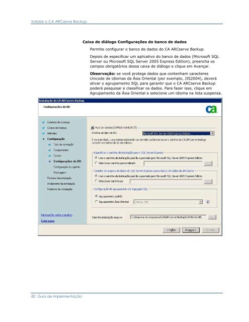 CA ARCserve Backup para Windows - Guia de ImplementaÃ§Ã£o