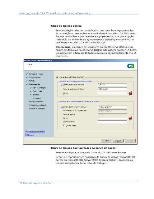 CA ARCserve Backup para Windows - Guia de ImplementaÃ§Ã£o