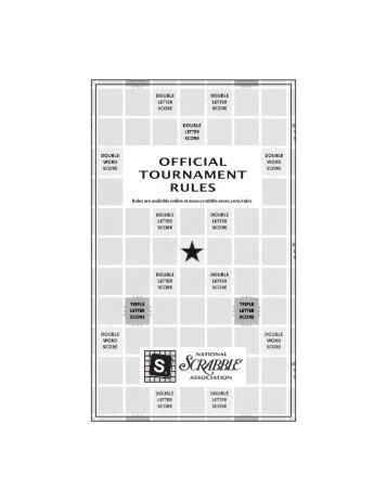 official tournament rules - North American Scrabble Players ...