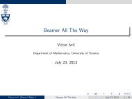 Beamer All The Way - Victor Ivrii - University of Toronto