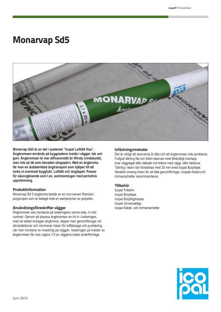 Produktinformation Monarvap Sd5 - Icopal AB