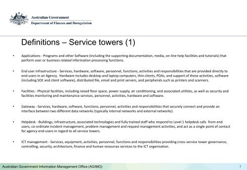 Definitions Service T