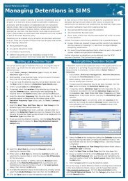 Managing Detentions in SIMS - Education ICT Service