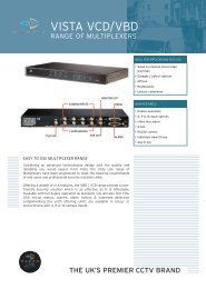 VISTA CCTV VCD/VBD Range of Multiplexers