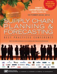 SUPPLY CHAIN PLANNING & FORECASTING