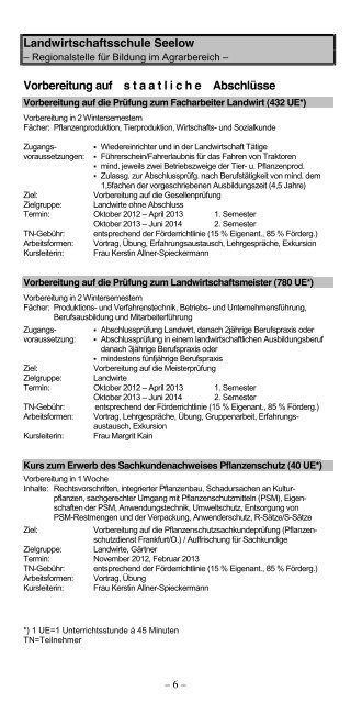 Landwirtschaftsschule - im Landkreis Märkisch-Oderland