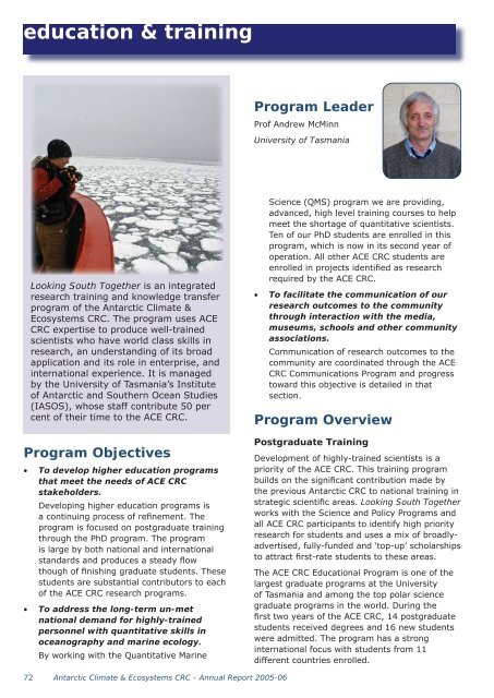 Annual report 2005-06.indd - Antarctic Climate and Ecosystems ...