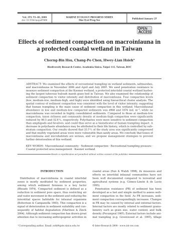 Effects of sediment compaction on macroinfauna in a protected ...