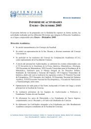 informe de actividades enero - diciembre 2005 - Facultad de Ciencias