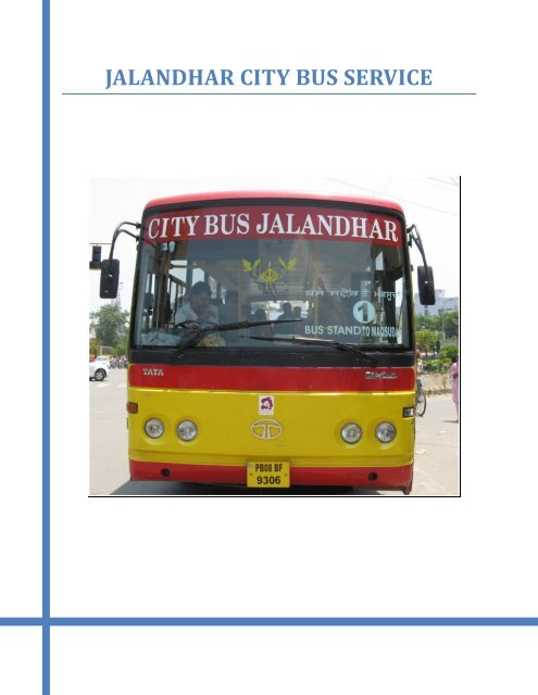 JALANDHAR CITY BUS SERVICE - National Institute of Urban Affairs