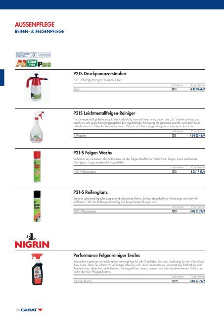 Carat Werkstattchemie/Autopflege - Autoteile Walter Schork GmbH