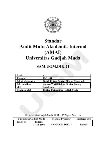 Standar Audit Mutu Akademik Internal - Kantor Jaminan Mutu