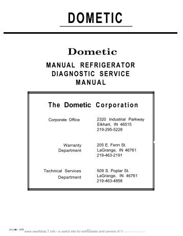 Dometic Replacement Chart