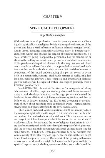 spiritual development - North American Association of Christians in ...
