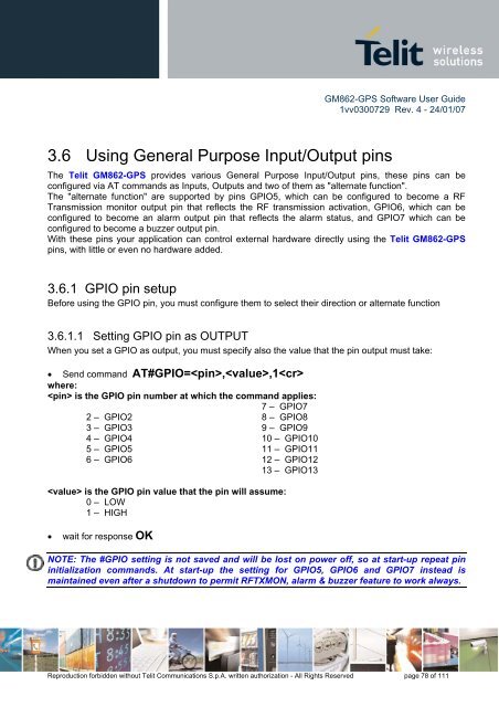 GM862-GPS Software User Guide - SemiconductorStore.com
