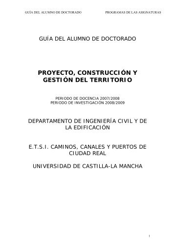 proyecto, construcción y gestión del territorio - Universidad de ...