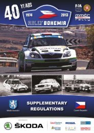 Supplementary Regulations - Rally Bohemia