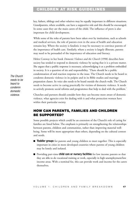 Children and Family Breakdown - The Tearfund International ...