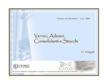Vernici, Adesivi, Consolidanti e Stucchi - Sdasr.unict.it