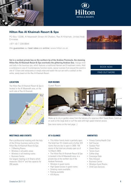 Hilton Ras Al Khaimah Resort & Spa - Hotel eBrochures