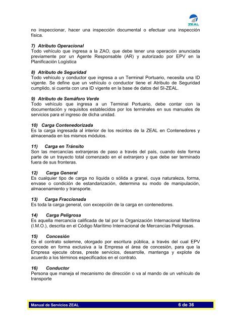 Manual de Servicios "ZEAL" - Pollmann