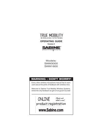 SWM3000 SWM1600 - Sabine, Inc.