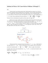 Solutions for Physics 1201 Course Review (Problems 10 through 17)