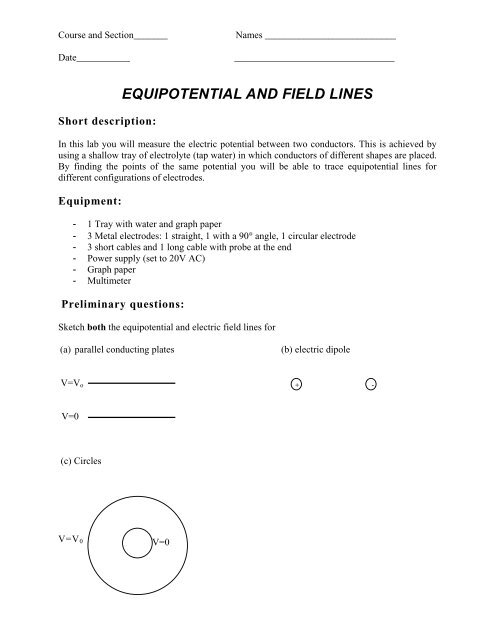 EQUIPOTENTIAL AND FIELD LINES