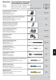 ÃƒÂœbersicht: - Gewindebohrer-Kassetten - Gewindebohrer-ZubehÃƒÂ¶r