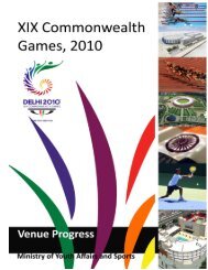 competition venue progress - Ministry of Youth Affairs & Sports