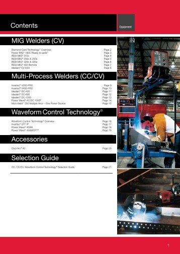 Contents MIG Welders (CV) Multi-Process Welders ... - Lincoln Electric